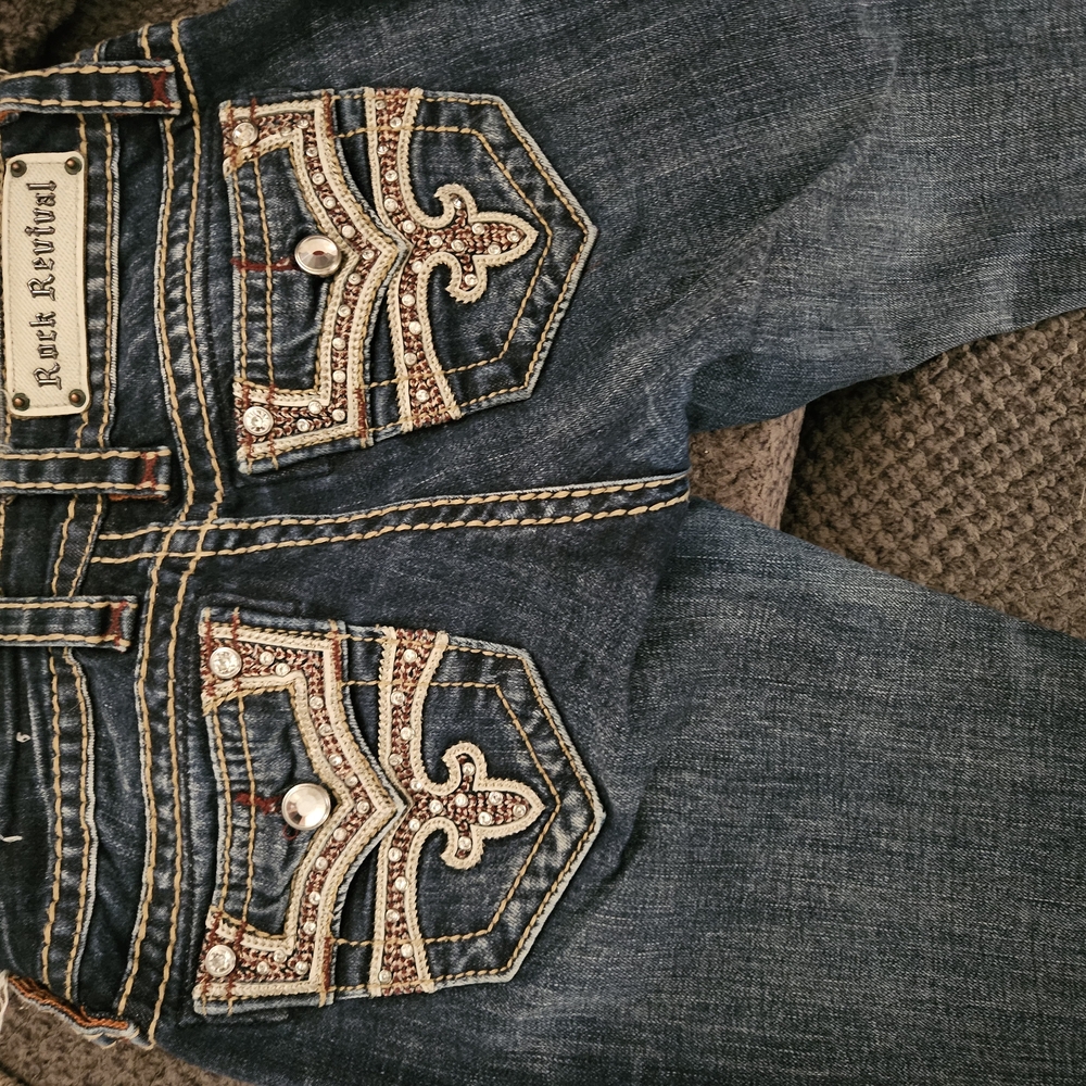 Rock Revival Denim with Embellished Pockets
